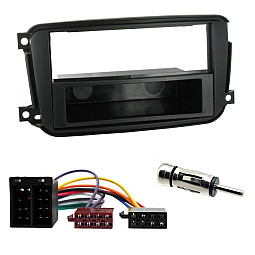 Smart For Two 2010-2014 Black Single Din Fascia / ISO Wiring / Antenna Fitting Kit Smart For Two 2010-2014 Black Single Din Fascia / ISO Wiring / Antenna Fitting Kit