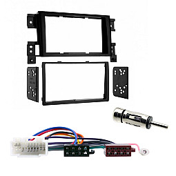 Suzuki Grand Vitara 2005 - 2015 Car Stereo Double Din Fascia ISO Aerial Kit - Black