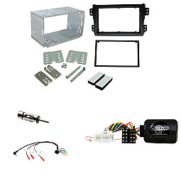 Suzuki Splash 2008 -2013 Double Din Fascia / Steering Control / Antenna Fitting Kit
