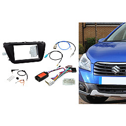 Connects2 CTKSZ06 - Suzuki SX4 S-Cross Double Din Car Stereo Fitting Kit Fascia, Steering Control