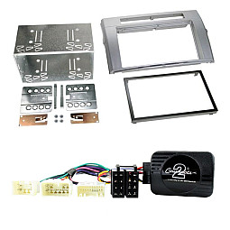 Toyota Corolla Verso 2004-2008 Double Din Stereo Fitting Kit, Fascia & Steering Stalk Control Silver Toyota Corolla Verso 2004-2008 Double Din Stereo Fitting Kit, Fascia & Steering Stalk Control Silver