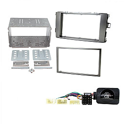 Toyota Auris 2007-2013 Double Din Stereo Fitting Kit, Fascia & Steering Stalk Control Metal Grey Toyota Auris 2007-2013 Double Din Stereo Fitting Kit, Fascia & Steering Stalk Control Metal Grey