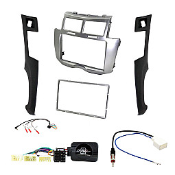 Toyota Yaris 2007-2011 Double Din Car CD Stereo Silver Fascia Fitting Kit Toyota Yaris 2007-2011 Double Din Car CD Stereo Silver Fascia Fitting Kit