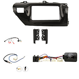 Toyota Hilux 2015 - 2020 Double Din Fascia / Steering / Antenna Fitting Kit Toyota Hilux 2015 - 2020 Double Din Fascia / Steering / Antenna Fitting Kit
