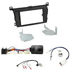 Toyota RAV4 (2014-2018) Double Din Car Stereo Fascia / Steering / Antenna Adaptor Kit