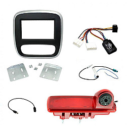 Vauxhall Vivaro (Silver/Black) Double Din Car Stereo Fascia Fitting Kit With Reverse Camera Vauxhall Vivaro (Silver/Black) Double Din Car Stereo Fascia Fitting Kit With Reverse Camera