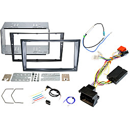 InCarTec FK-8418-C Vauxhall Corsa D Double DIN Stereo Fitting Kit (GLOSS GREY/STEALTH BLACK)