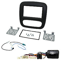 Vauxhall Vivaro 2014-2018 Black Double Din Car Stereo Fascia Steering Antenna Fitting Kit Vauxhall Vivaro 2014-2018 Black Double Din Car Stereo Fascia Steering Antenna Fitting Kit