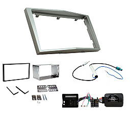 Vauxhall Antara, Astra, Corsa,  Zafira Double Din Car Fascia Fitting Kit Silver Vauxhall Antara, Astra, Corsa,  Zafira Double Din Car Fascia Fitting Kit Silver