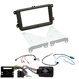 VW Transporter 2009-2015 Double Din Car CD Stereo Can-Bus Wiring Fitting Kit, Fascia, Steering Control
