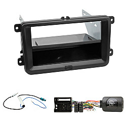 VW Eos, Golf MK5/6 Dynaudio Double Din Fascia Steering Retention Antenna Fitting kit