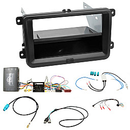 VW T6 2015 - 2019 Single/Double Din Fascia Steering Optical Parking Sensor DAB USB Fitting Kit