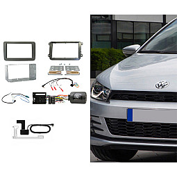 Volkswagen Double Din Car Stereo Fascia Steering Wheel Aerial Fitting Kit With DAB Aerial Volkswagen Double Din Car Stereo Fascia Steering Wheel Aerial Fitting Kit With DAB Aerial