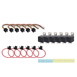 InCarTec 10-606-K6 RECOIL 6 Pack Relay Kit (5-pin 30/40A 12V SPDT relays with sockets and in-line ATC fuse holders) InCarTec 10-606-K6 RECOIL 6 Pack Relay Kit (5-pin 30/40A 12V SPDT relays with sockets and in-line ATC fuse holders)