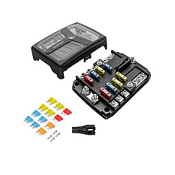 InCarTec 10-AFG6 RECOIL 6-Way (ATC/ATO) Fuse Box (Power And Ground)