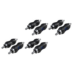 InCarTec 32-201B RECOIL RCA Male to RCA Male Phono Extension Adaptors / Connectors (8 Pack) InCarTec 32-201B RECOIL RCA Male to RCA Male Phono Extension Adaptors / Connectors (8 Pack)