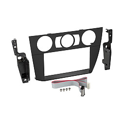 InCarTec 50-435 BMW 3 Series (2006-2011) Manual Air Con Double Din Car Radio Fascia (MATT BLACK)