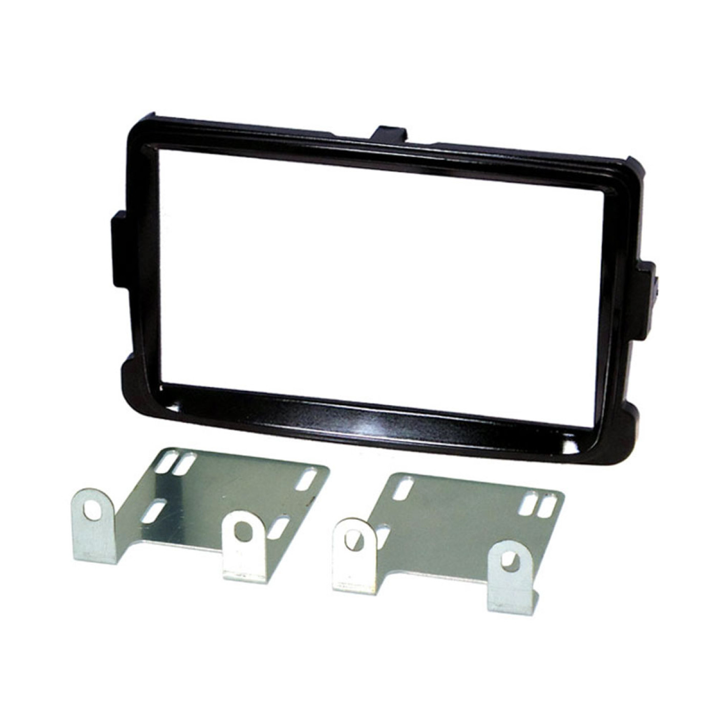 Vauxhall (FLUSH FIT) Double DIN car audio fascia radio cage adapter kit (PIANO BLACK
