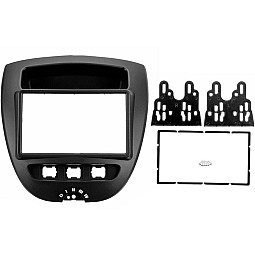 InCarTec 50-787 Peugeot 107 Double Din Car Audio Fascia Adaptor (MATT BLACK)