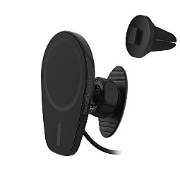 Scosche MPQ6DV-SP Magnetic Dash/Vent Mount Holder 15W Wireless Fast Car Charger Phone Stand