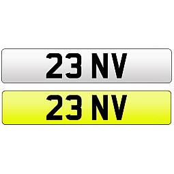 23 NV Private Number Plate Reads 2 3NV To Envy 23 NV Private Number Plate Reads 2 3NV To Envy