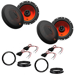 VW Golf MK 7 JBL 6.5" 2 Way Coaxial Car Front and Rear Door Speaker Upgrade Pack with Wiring Adaptors