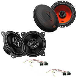 Peugeot 206CC JBL 4", 6.5" Car Front and Rear Door Speaker Upgrade Pack