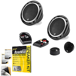 JL Audio C2-525 5.25" (130mm) 2-Way Car Door Component Speaker System 60W RMS Pair With Sound Deadening Sheet