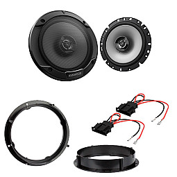 VW Lupo Kenwood 17cm 6.5" 2 Way Coaxial Front Door Car Speakers Upgrade Kit