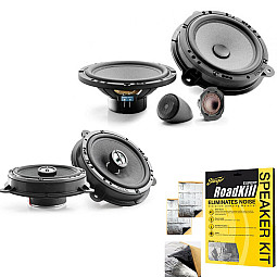 Renault Clio 4 (2014 - 2021) Focal 6.5" 2 Way Front and Rear Speakers Kit With Sound Deadening Sheet Renault Clio 4 (2014 - 2021) Focal 6.5" 2 Way Front and Rear Speakers Kit With Sound Deadening Sheet