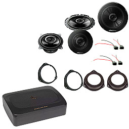 Vauxhall Corsa D 2 Door or 4 Door 2006-2014 Front and Rear Speaker & Under Seat Subwoofer Upgrade Pack Vauxhall Corsa D 2 Door or 4 Door 2006-2014 Front and Rear Speaker & Under Seat Subwoofer Upgrade Pack