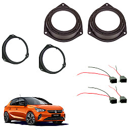 Vauxhall Corsa E 2014 - 2019 Front and Rear Speaker Ring / Wiring Adaptors Kit Vauxhall Corsa E 2014 - 2019 Front and Rear Speaker Ring / Wiring Adaptors Kit