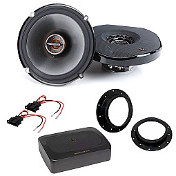 VW Transporter T5.1, T6 Infinity 6.5"  2 Way Front Door Coaxial Speakers Under Seat Subwoofer Upgrade Pack