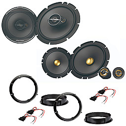 VW Golf MK 7 Pioneer 6.5" Front and Rear Door Speaker Upgrade Kit with Wiring Adaptors