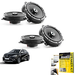 Focal ICRNS165 Renault Captur Front and Rear Doors 2-Way Coaxial Speaker Upgrade Kit With Sound Proofing Sheet Focal ICRNS165 Renault Captur Front and Rear Doors 2-Way Coaxial Speaker Upgrade Kit With Sound Proofing Sheet