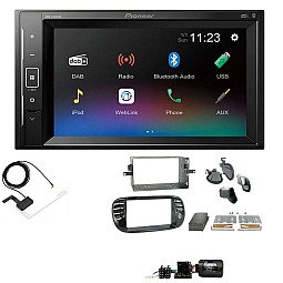 Fiat 500 2007 - 2015 Piano Black Pioneer DAB Digital Radio, 6.2" Screen Bluetooth Stereo Upgrade Kit Fiat 500 2007 - 2015 Piano Black Pioneer DAB Digital Radio, 6.2" Screen Bluetooth Stereo Upgrade Kit
