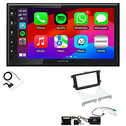 VW Transporter 2009-2015 Kenwood DMX5023DABS Wired Android Auto / CarPlay Bluetooth DAB+ Stereo Upgrade Pack