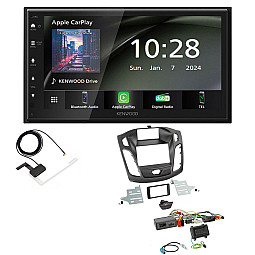 Ford Focus 2015-2018 Kenwood 6.8" Wireless CarPlay / Android Auto, DAB+ Bluetooth Stereo Upgrade Pack