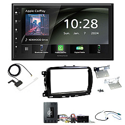 Fiat 500 2015 - 2021 Kenwood 6.8" Wireless CarPlay / Android Auto, DAB+ Bluetooth Stereo Upgrade Pack