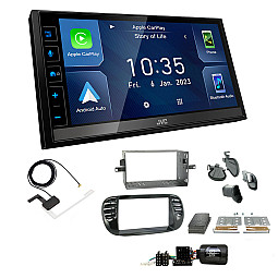 Fiat 500 2007-2015 JVC 6.8" Screen USB Bluetooth Wireless CarPlay / Android Auto Stereo Upgrade Pack