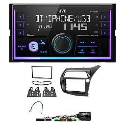 Honda Civic 2006 - 2011 JVC Double Din Mechless USB, Bluetooth, AUX, iPod/iPhone Car Stereo Upgrade Pack