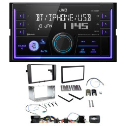 Audi A3 (2003-2012) 8P JVC Double Din Mechless USB, Bluetooth, AUX, iPod/iPhone Car Stereo Upgrade Pack