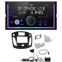 Ford Focus 2011 - 2015 JVC Double Din Mechless USB, Bluetooth, AUX, iPod/iPhone Car Stereo Upgrade Pack