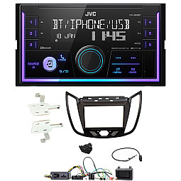 Ford Kuga 2013-2019  JVC Double Din Mechless USB, Bluetooth, AUX, iPod/iPhone Car Stereo Upgrade Pack