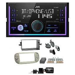 Fiat 500 2007-2015 JVC Double Din Mechless USB, Bluetooth, AUX, iPod/iPhone Stereo Upgrade Pack