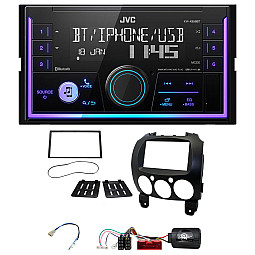 Mazda 2 2008-2014 JVC Double Din Mechless USB, Bluetooth, AUX, iPod/iPhone Car Stereo Upgrade Pack