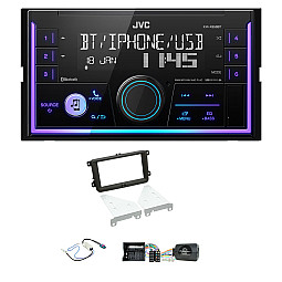 JVC Double Din Mechless USB, Bluetooth, AUX, iPod/iPhone Car Stereo Upgrade Pack For Volkswagen