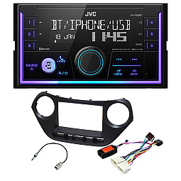 Hyundai I10 (2013 - 2019) JVC Double Din Mechless USB, Bluetooth, AUX, iPod/iPhone Car Stereo Upgrade Pack Hyundai I10 (2013 - 2019) JVC Double Din Mechless USB, Bluetooth, AUX, iPod/iPhone Car Stereo Upgrade Pack