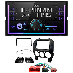 Mazda 2 2008 - 2014 JVC Double Din Mechless USB, Bluetooth, AUX, iPod/iPhone Car Stereo Upgrade Pack