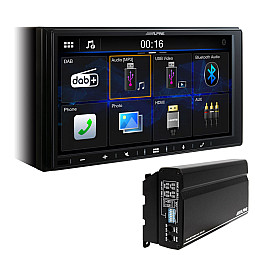 Alpine 7" Digital Media Station DAB+ Radio, Apple CarPlay, Android Auto Stereo with 4-channel Car Amplifier Alpine 7" Digital Media Station DAB+ Radio, Apple CarPlay, Android Auto Stereo with 4-channel Car Amplifier